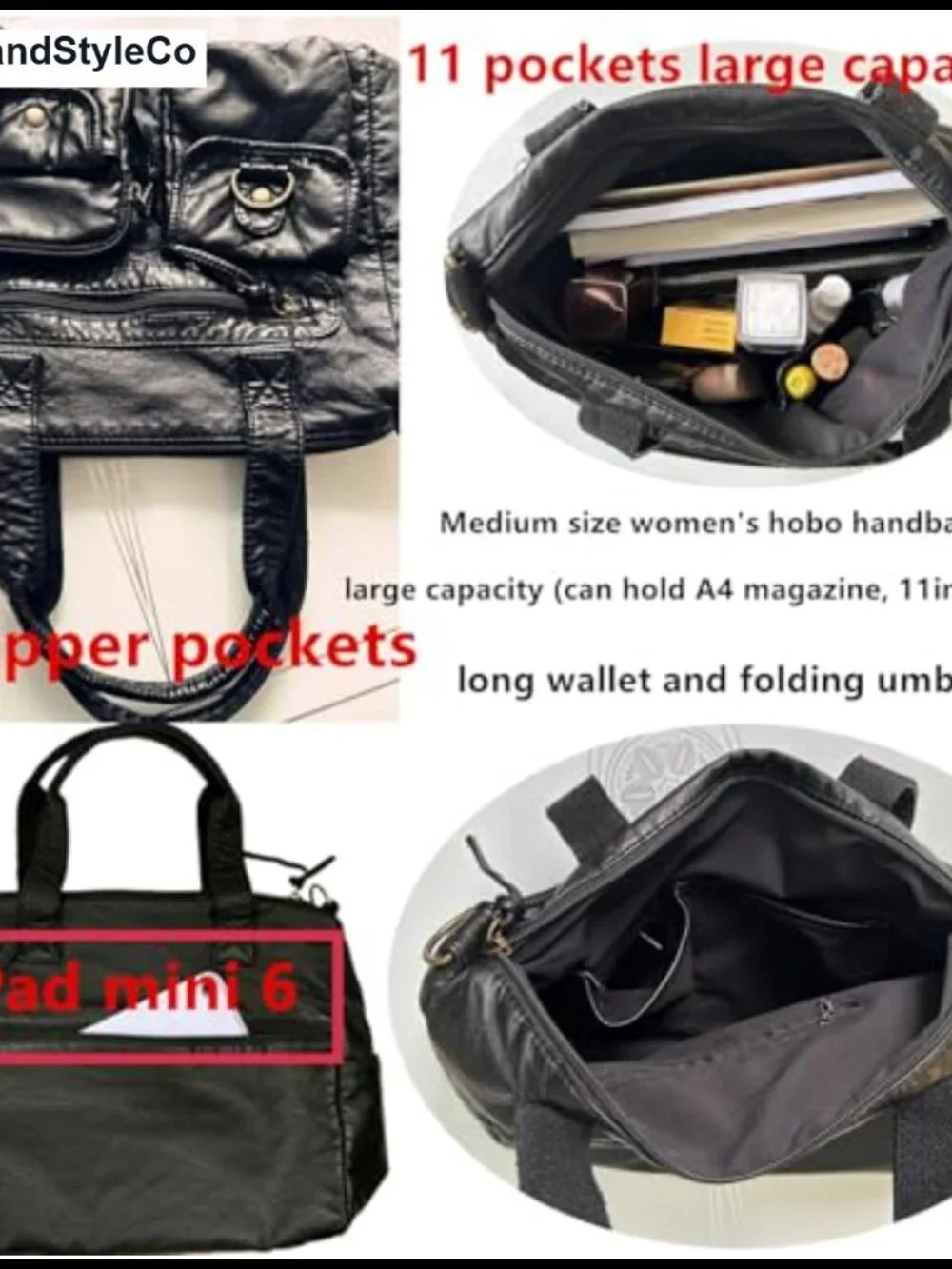 Hobo Handbag Top Handle Satchel Purse Women Soft PU Leather Faux Leather